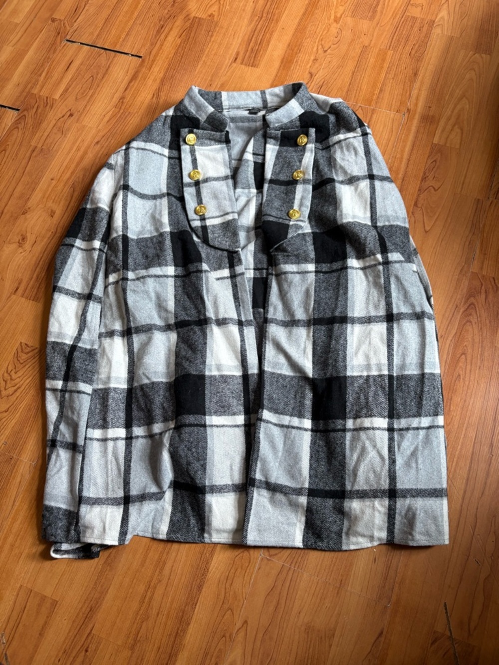 SHEIN Black & White Plaid Overshirt